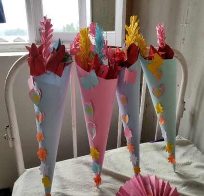 Paper art by students