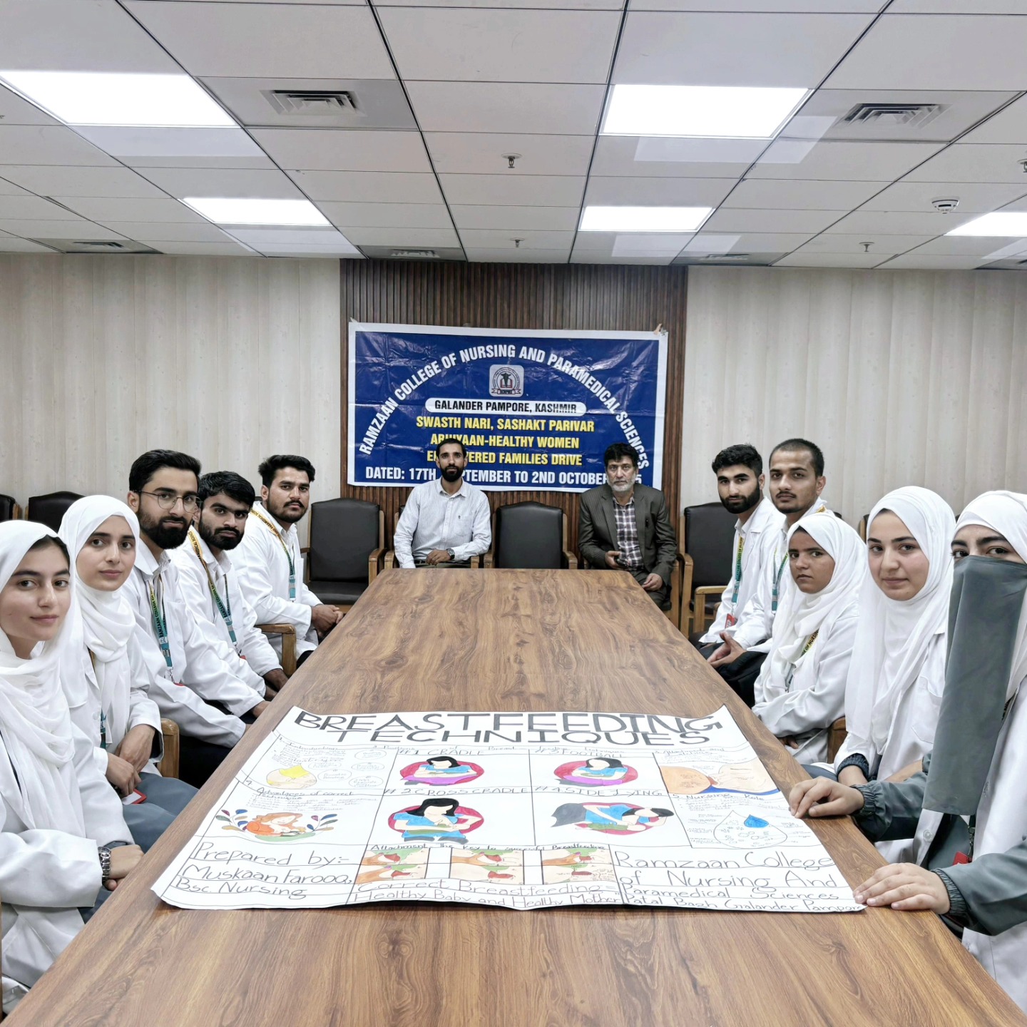 Students at the pediatric hospital under the supervision of Mr.Rayees (Assistant professor Pediatrics)
